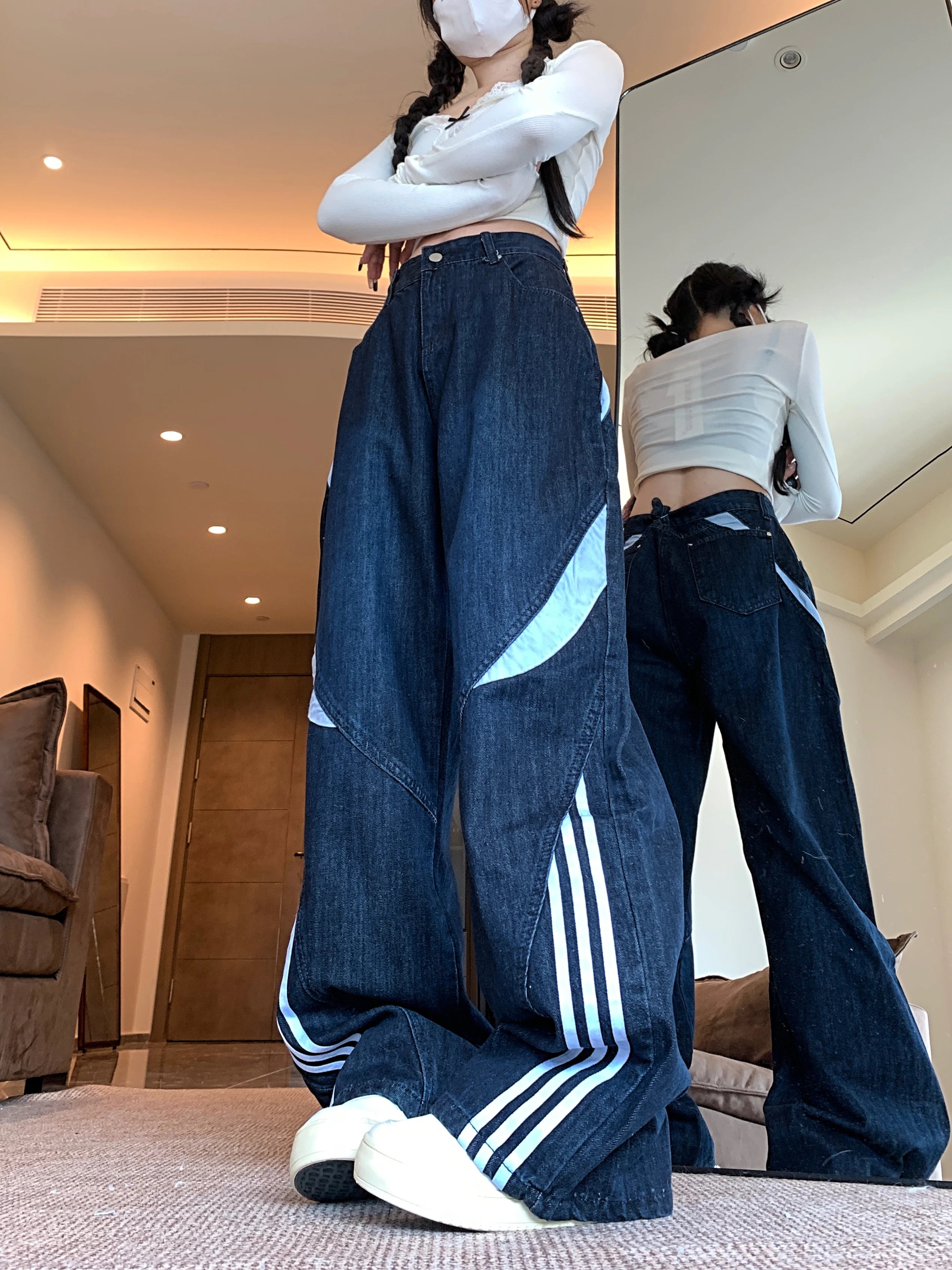 Striped Wide Jeans